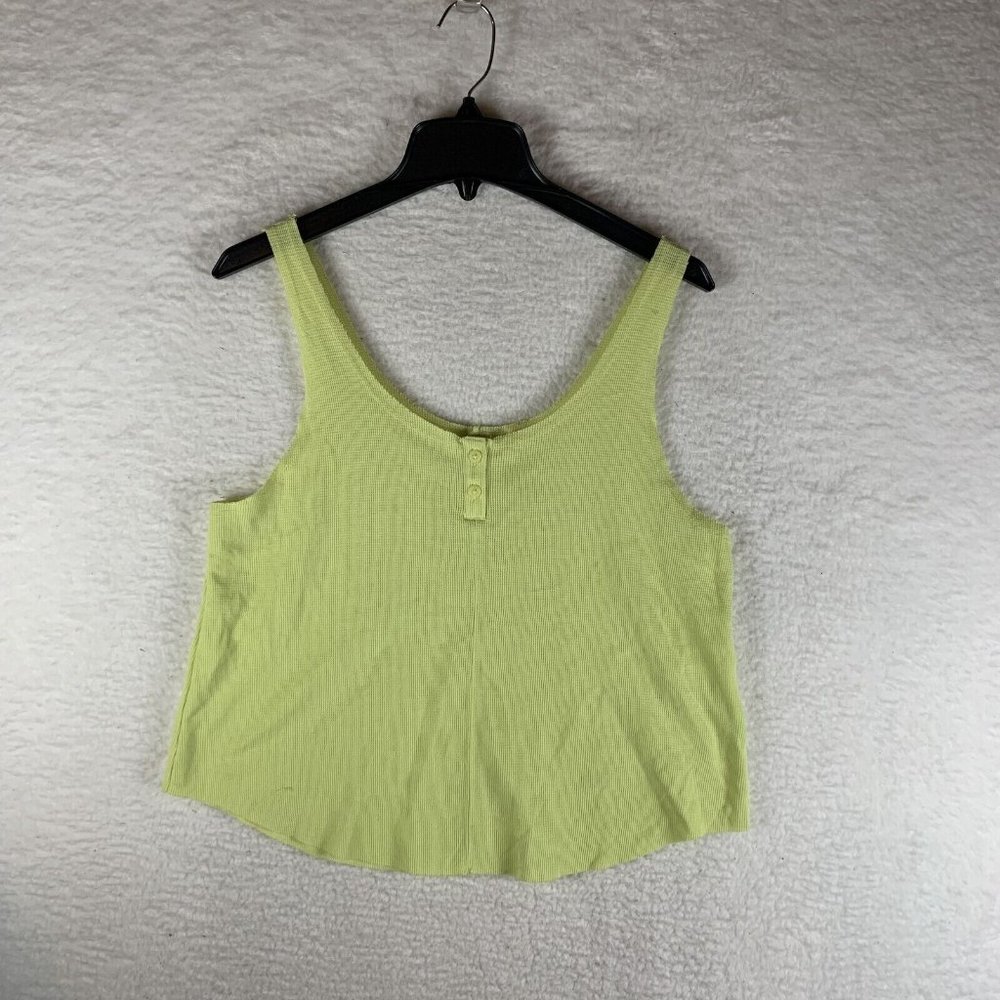 Nike Waffle Tank Top Womens Small Green Soft Lime Polyester Knitted Dri-Fit 7391